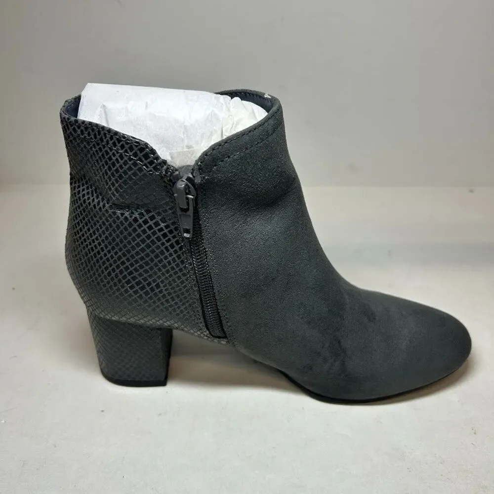 Karen Scott Womens 6 M Grey Ivynaa Block Heel Dress Booties DISPLAY QZ0